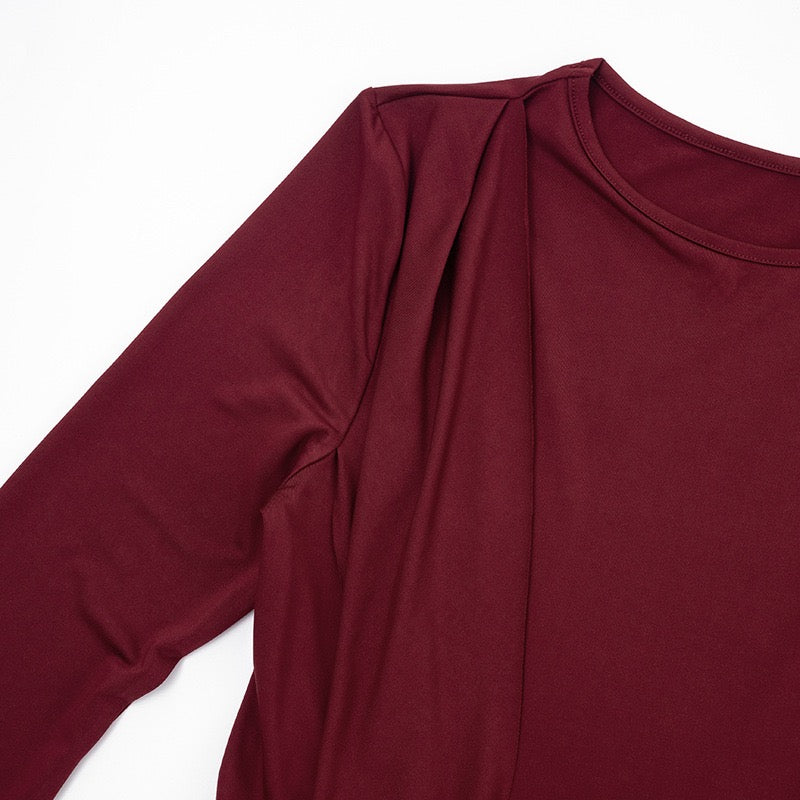 Maxi dress with gathers and slit design - Jackie