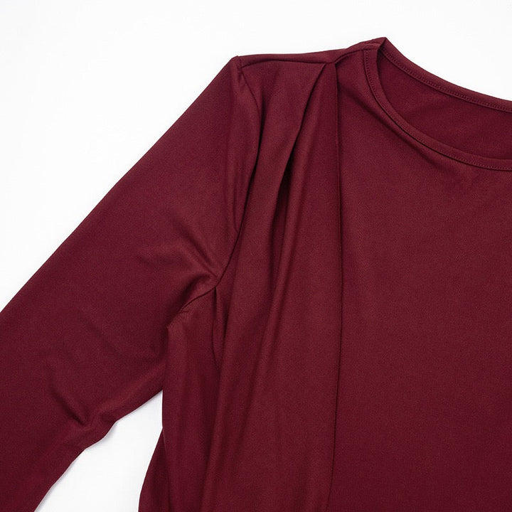 Maxi dress with gathers and slit design - Jackie