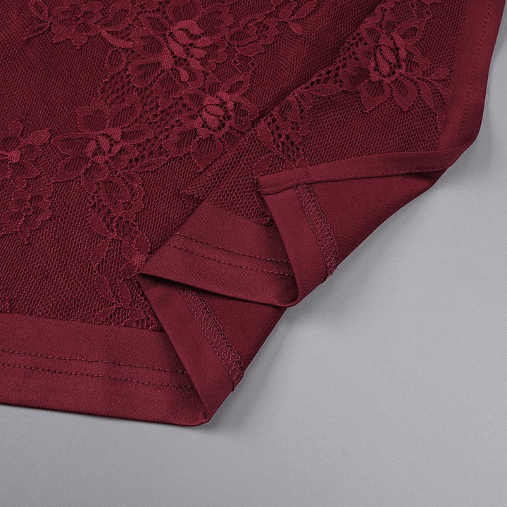 One-shoulder lace maxi dress with a corset and pleated design - ARGAMAN