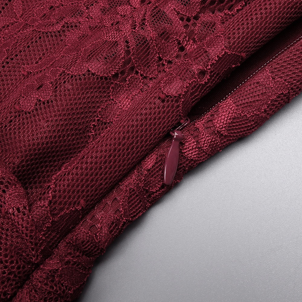 One-shoulder lace maxi dress with a corset and pleated design - ARGAMAN