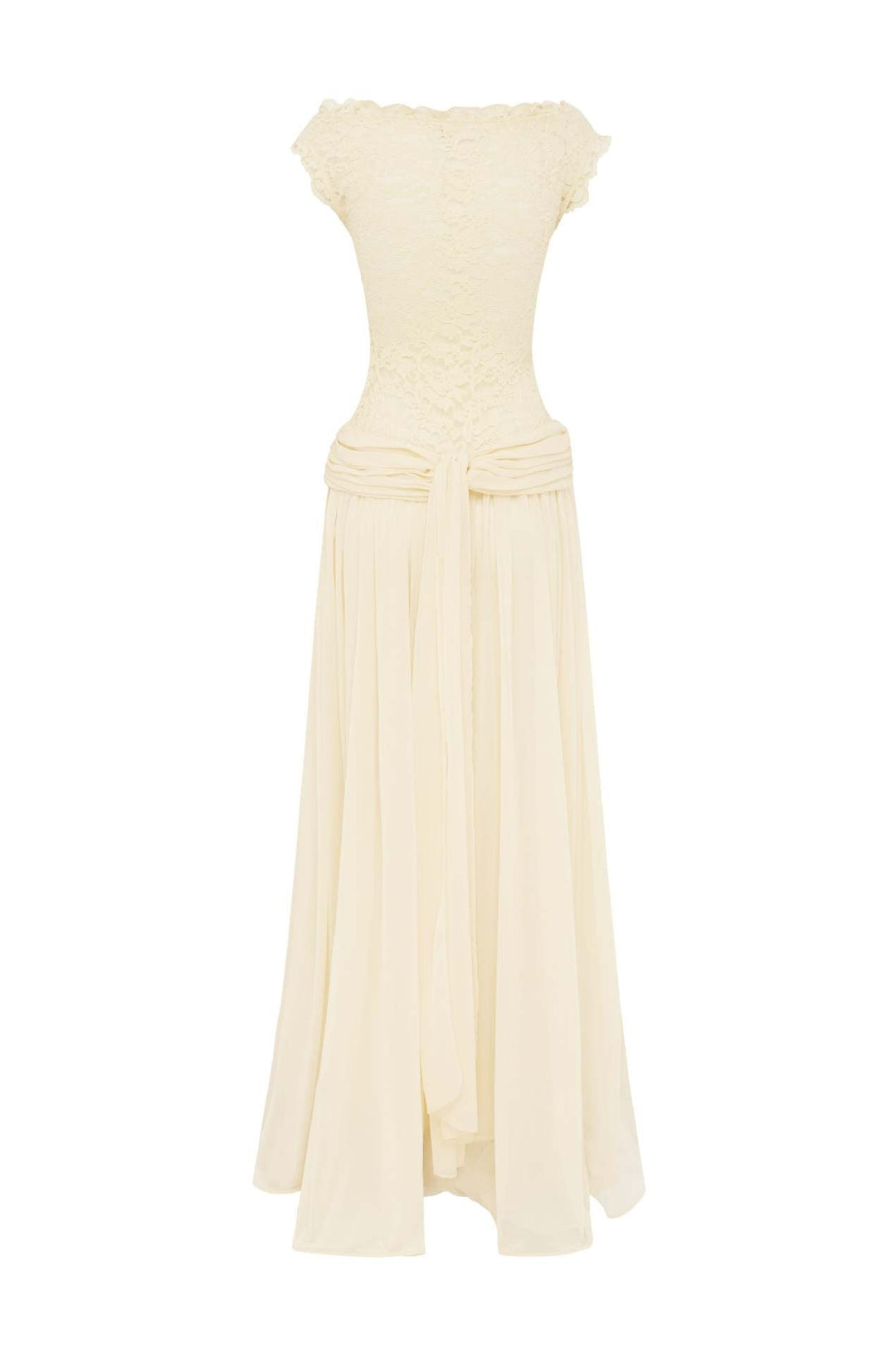 Marianella - Chiffon maxi dress with a lace design