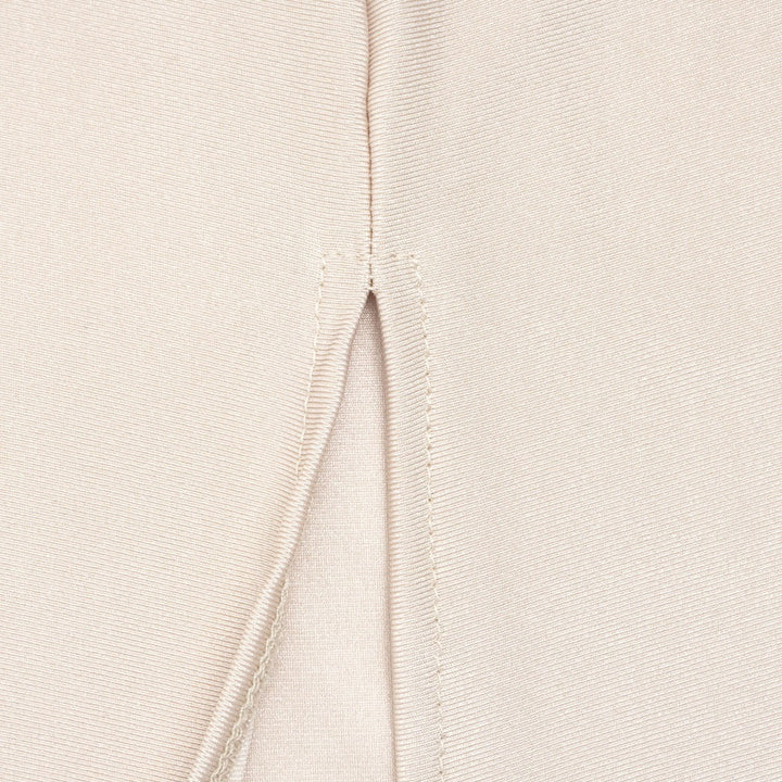 Maxi dress in shiny fabric with pleats and mesh design - Liyana