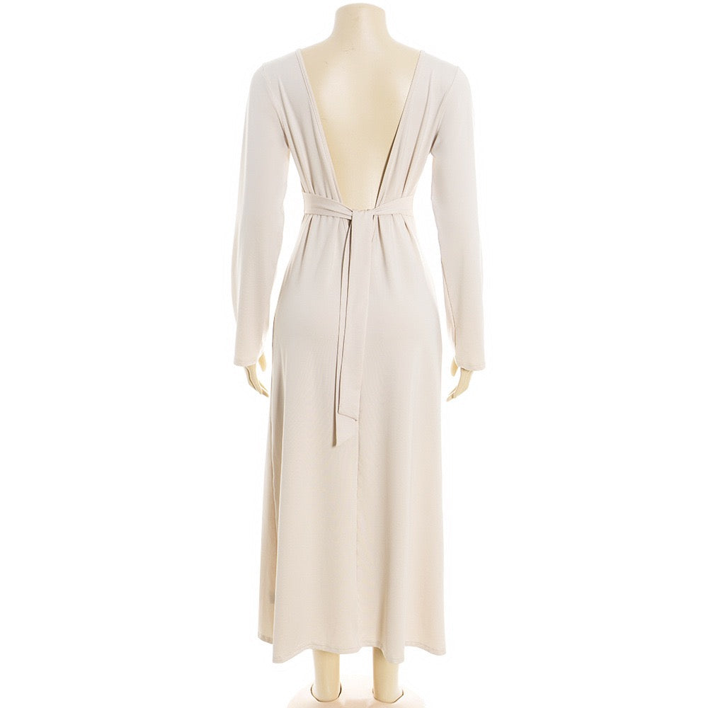 Maxi dress with open back and tie design - Galit