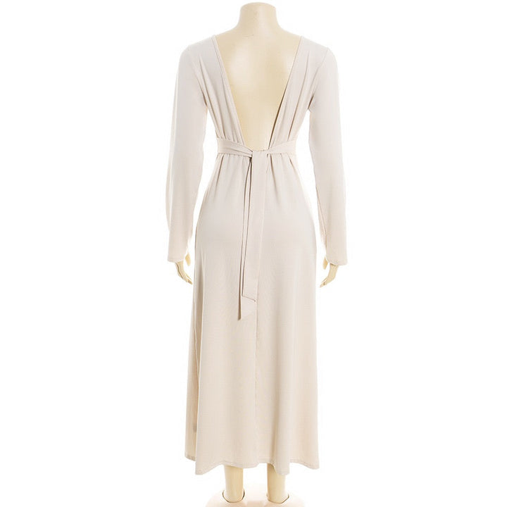 Maxi dress with open back and tie design - Galit