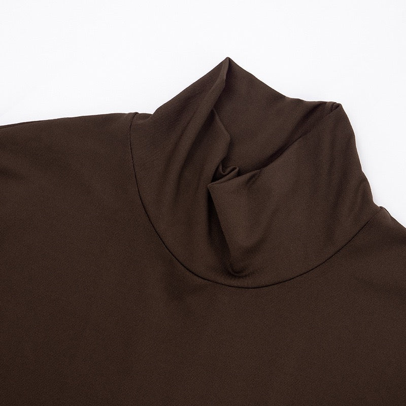 Maxi turtleneck dress with gathered design - Dalit