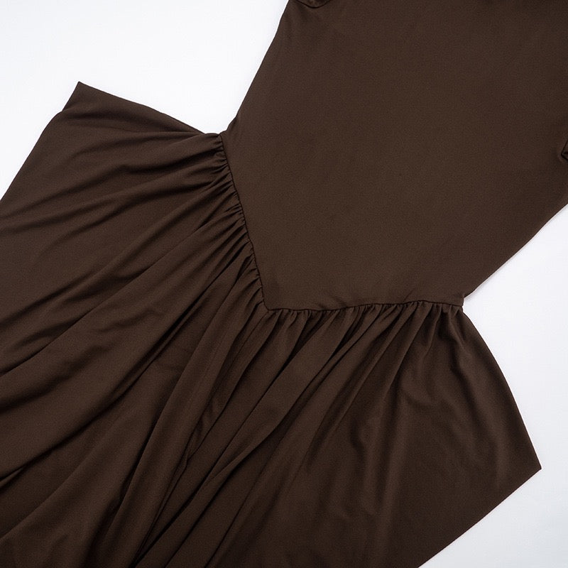 Maxi turtleneck dress with gathered design - Dalit