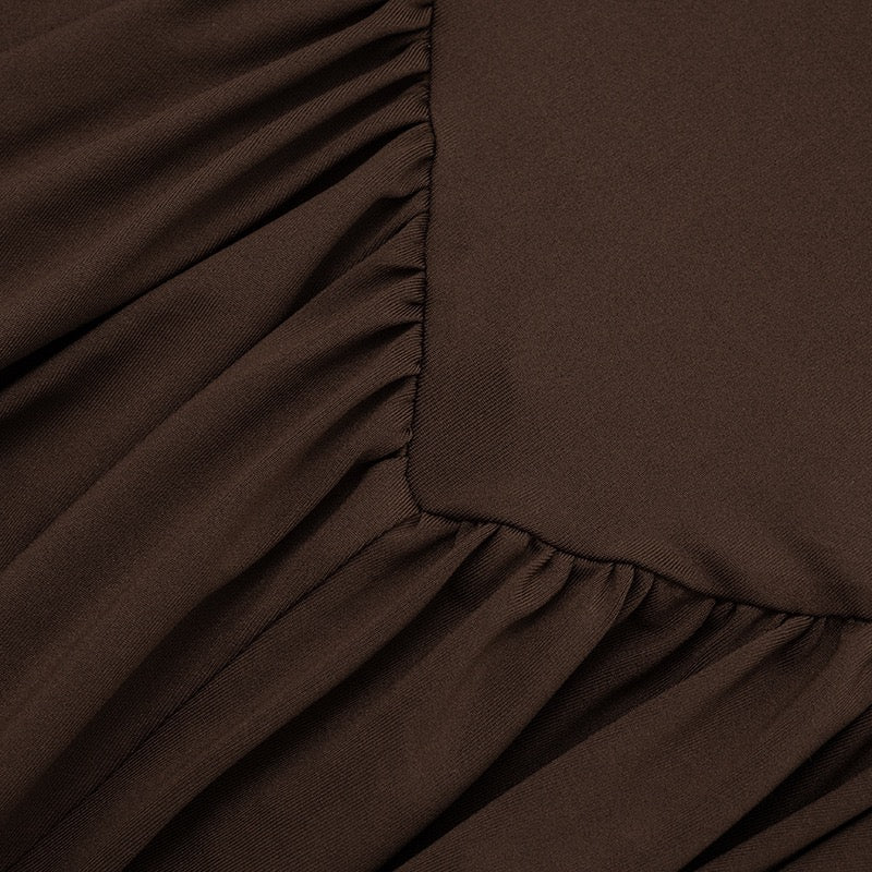 Maxi turtleneck dress with gathered design - Dalit