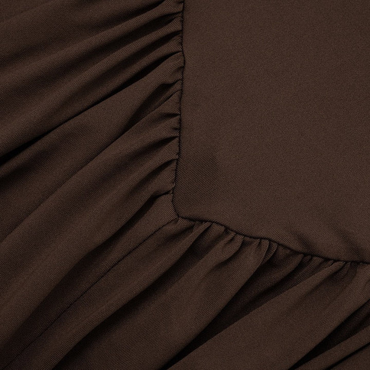 Maxi turtleneck dress with gathered design - Dalit