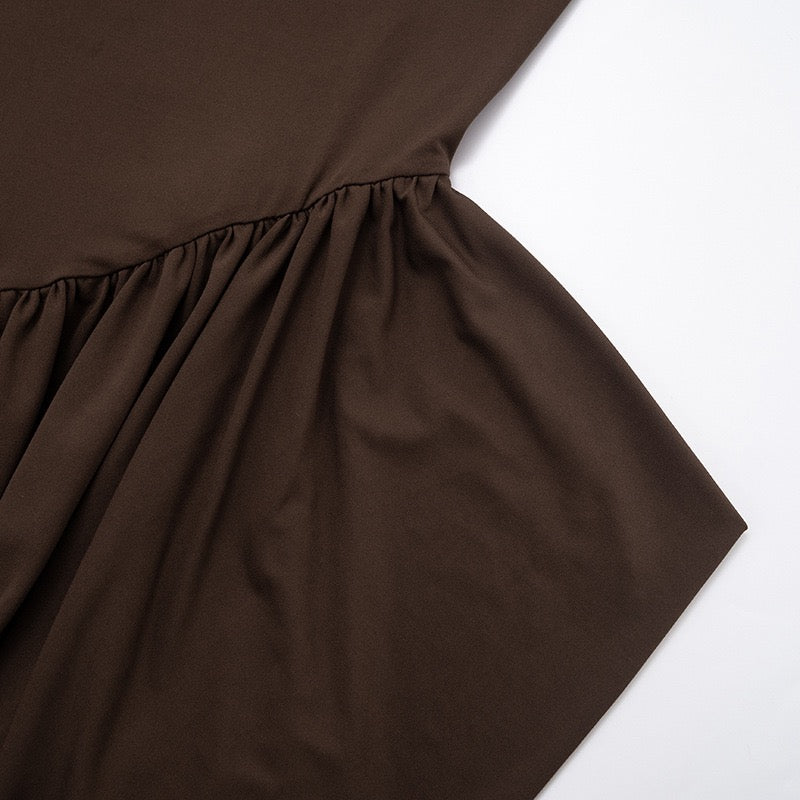 Maxi turtleneck dress with gathered design - Dalit