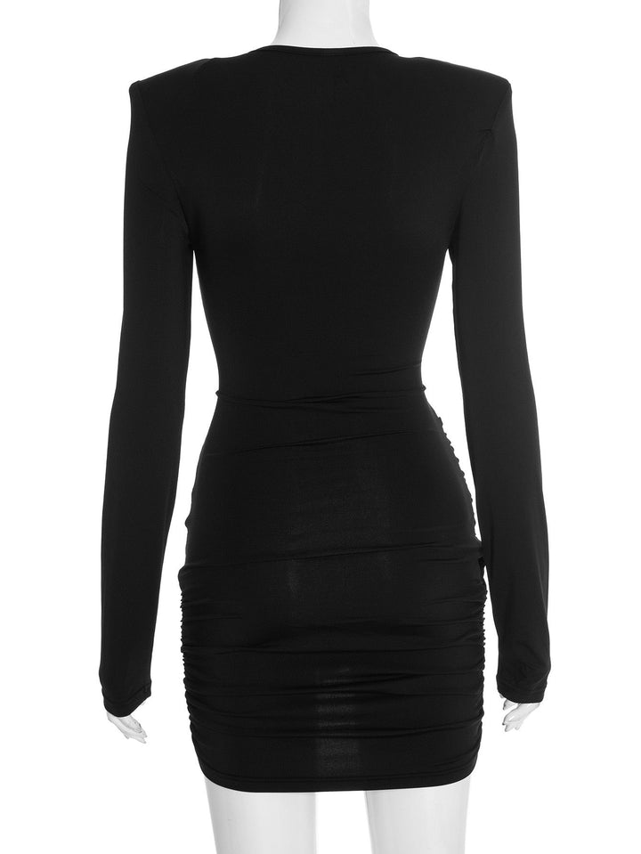 Cross Pleated Mini Dress - Jay Lin