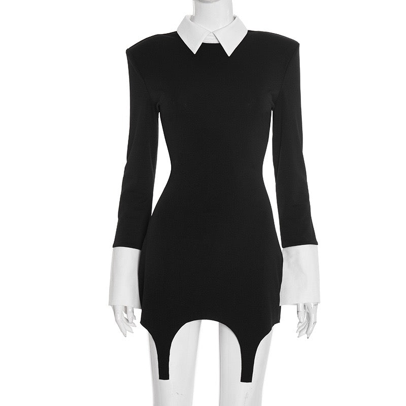 Tailored mini dress with a polo collar design - Tzlil