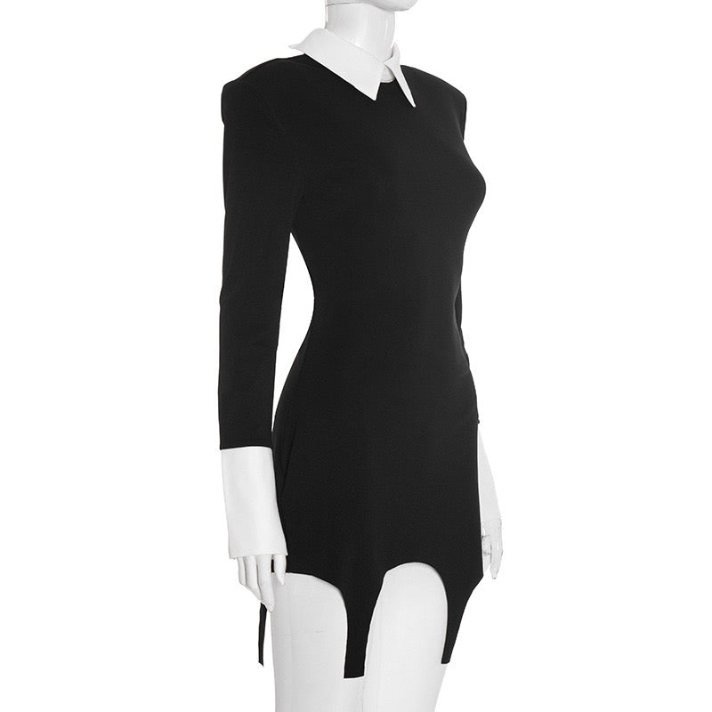 Tailored mini dress with a polo collar design - Tzlil
