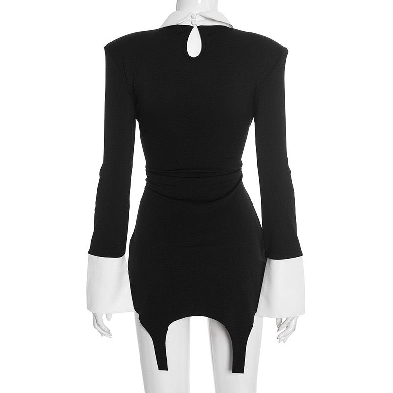 Tailored mini dress with a polo collar design - Tzlil