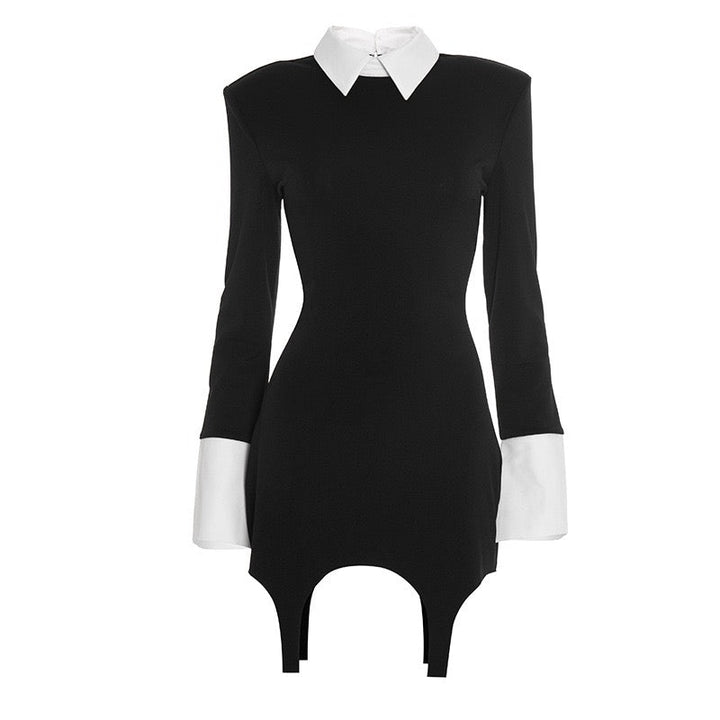 Tailored mini dress with a polo collar design - Tzlil