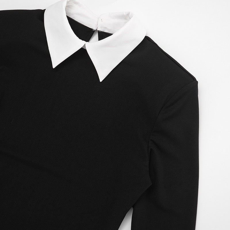 Tailored mini dress with a polo collar design - Tzlil