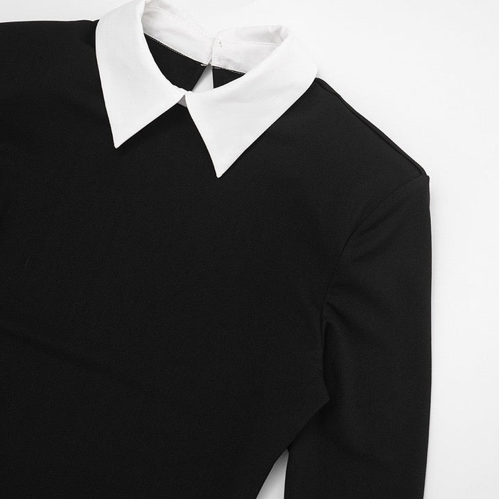 Tailored mini dress with a polo collar design - Tzlil