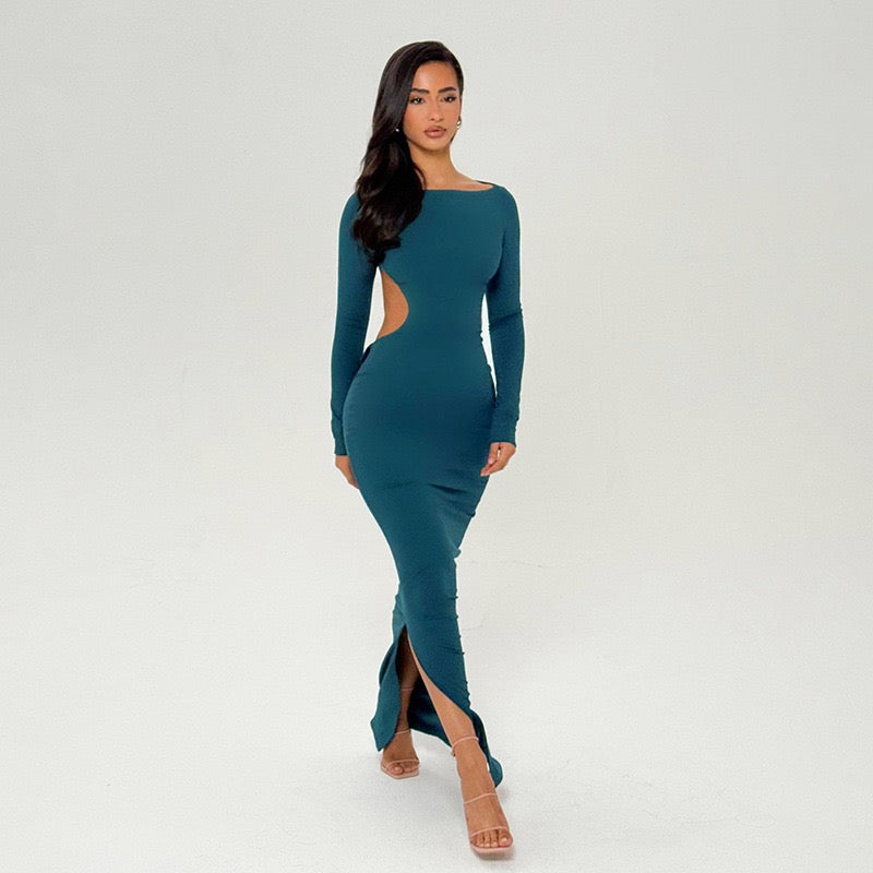 Open-back maxi dress with bow tie detail - Joy