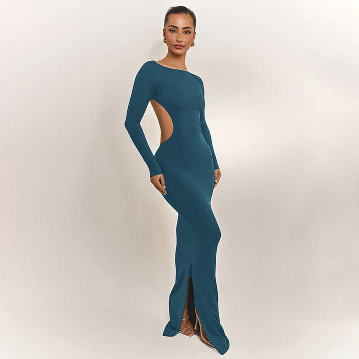 Open-back maxi dress with bow tie detail - Joy