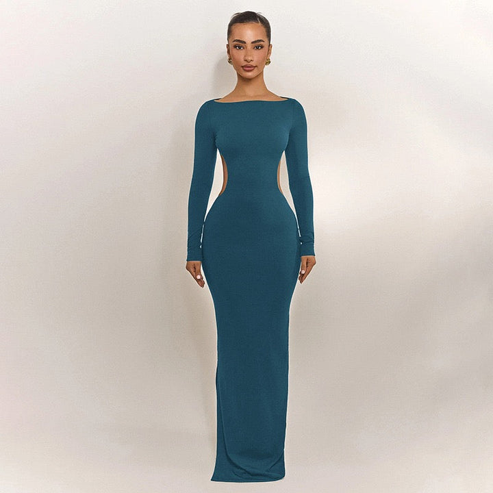 Open-back maxi dress with bow tie detail - Joy