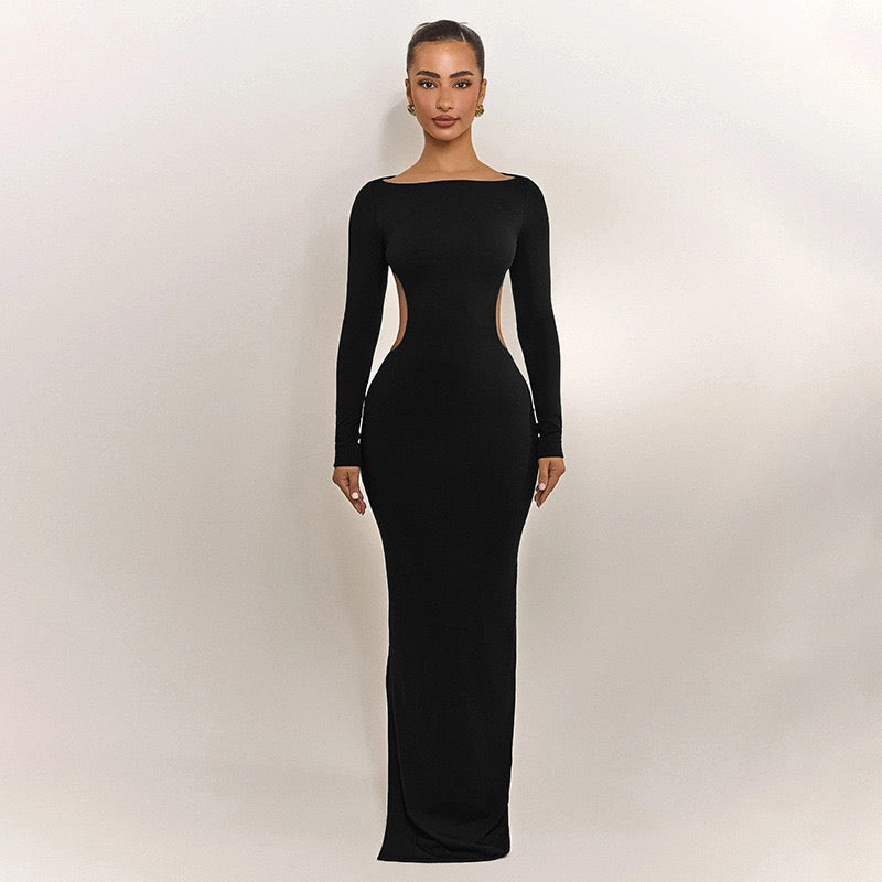 Open-back maxi dress with bow tie detail - Joy