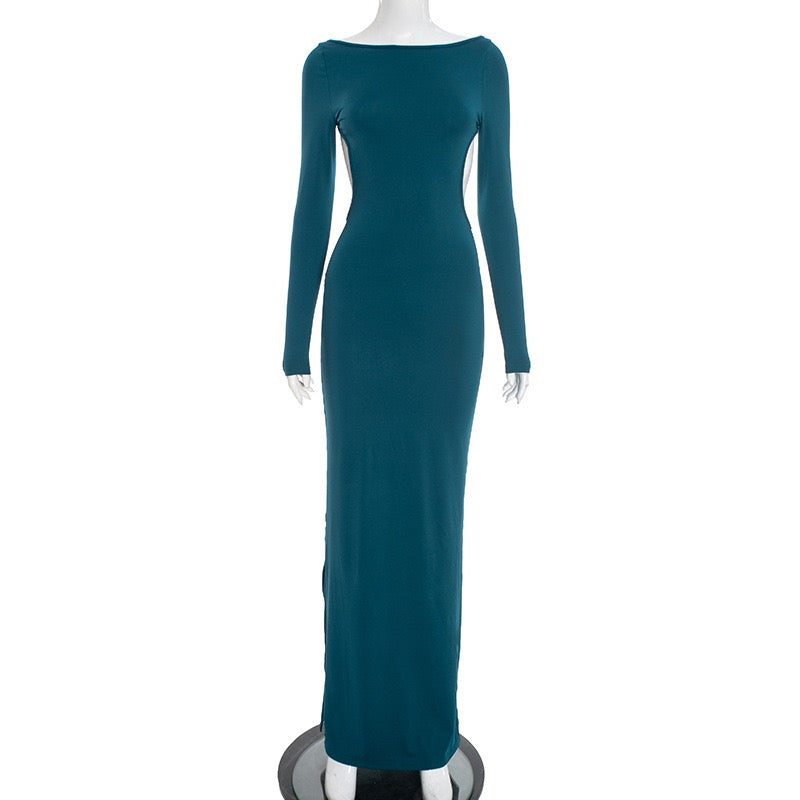 Open-back maxi dress with bow tie detail - Joy