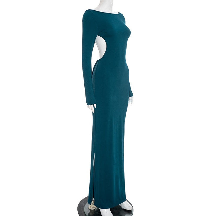 Open-back maxi dress with bow tie detail - Joy