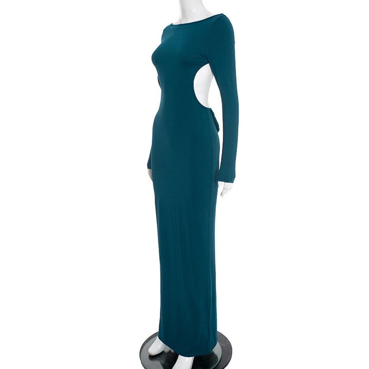 Open-back maxi dress with bow tie detail - Joy