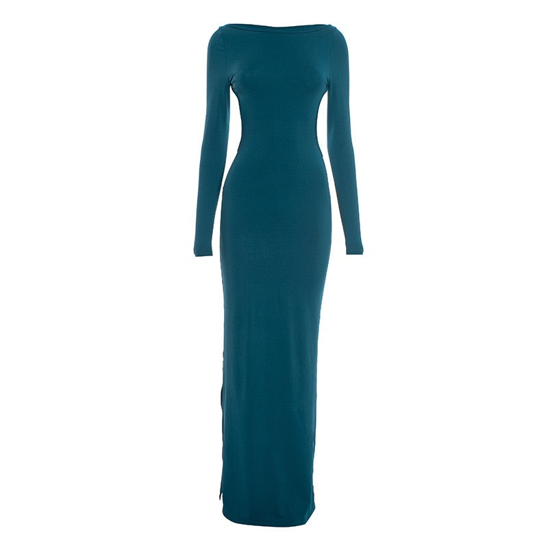 Open-back maxi dress with bow tie detail - Joy