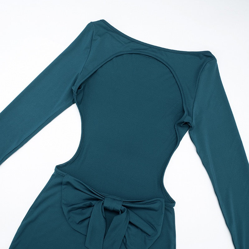 Open-back maxi dress with bow tie detail - Joy