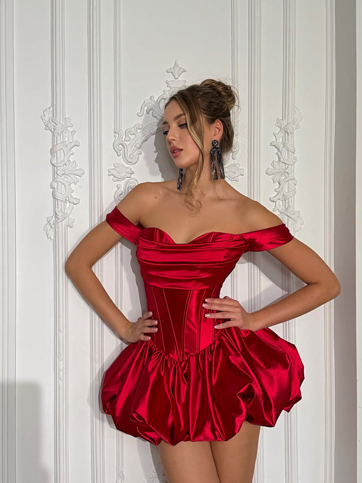 Gane - Off-the-shoulder balloon mini dress