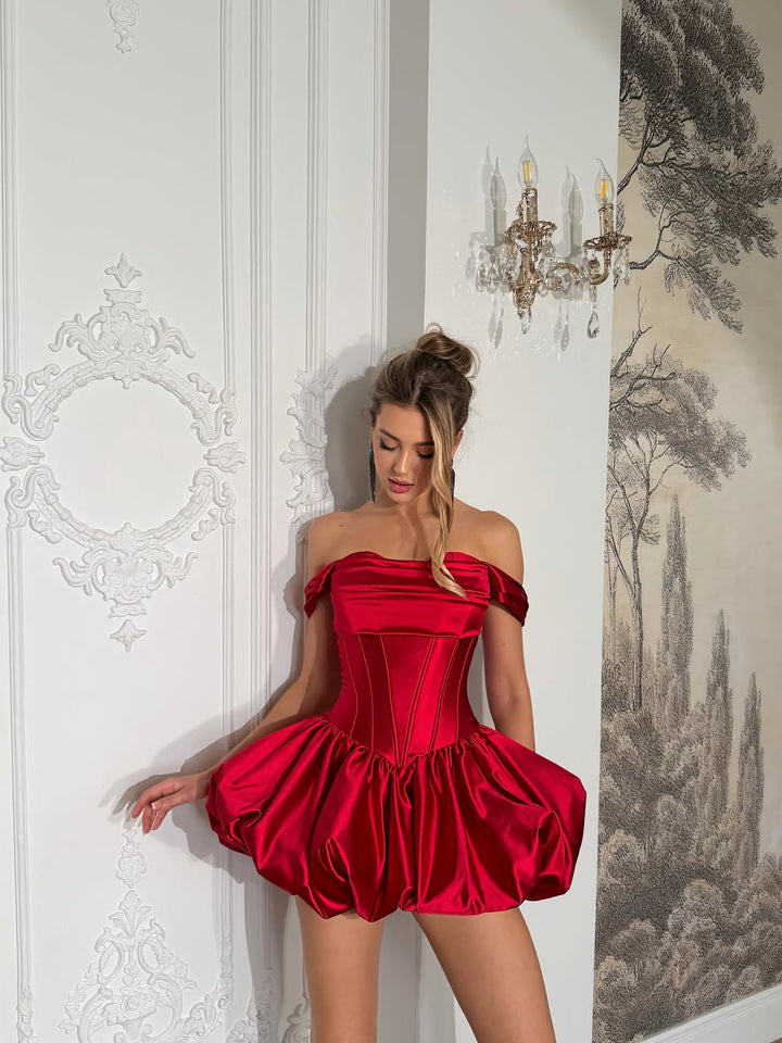 Gane - Off-the-shoulder balloon mini dress
