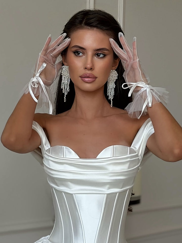 Gane - Off-the-shoulder balloon mini dress