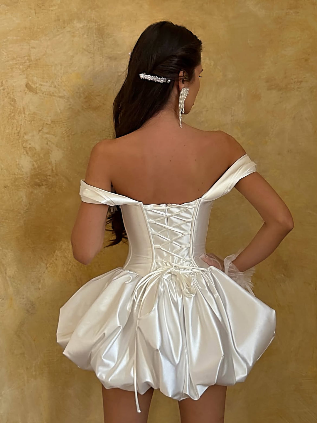Gane - Off-the-shoulder balloon mini dress