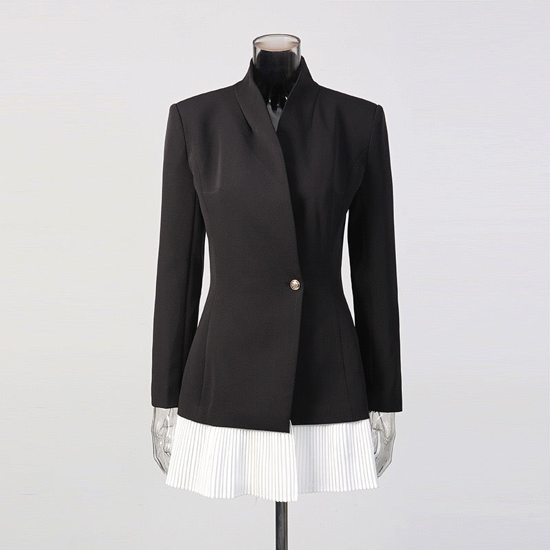 Tailored mini dress with pleated skirt design - Carol