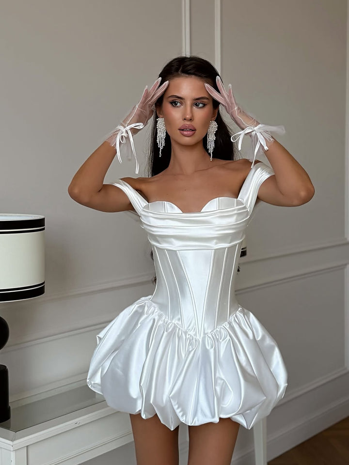 Gane - Off-the-shoulder balloon mini dress