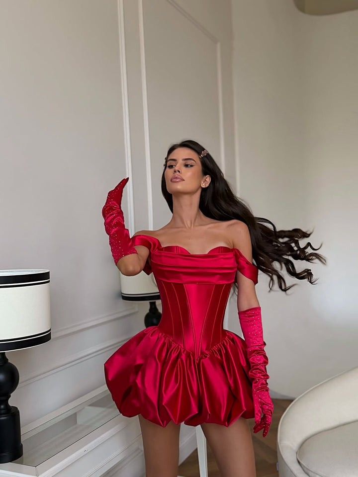 Gane - Off-the-shoulder balloon mini dress