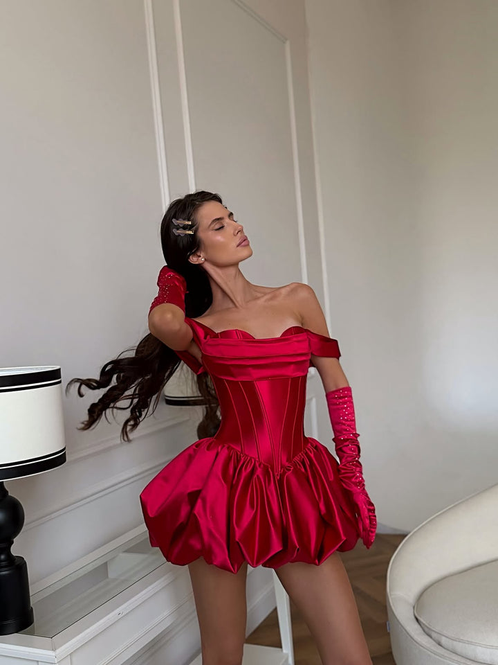 Gane - Off-the-shoulder balloon mini dress