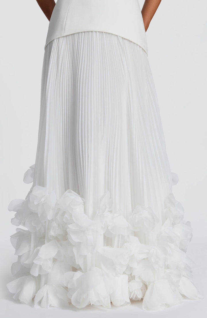 Strapless maxi dress with a 3D floral design – fifi