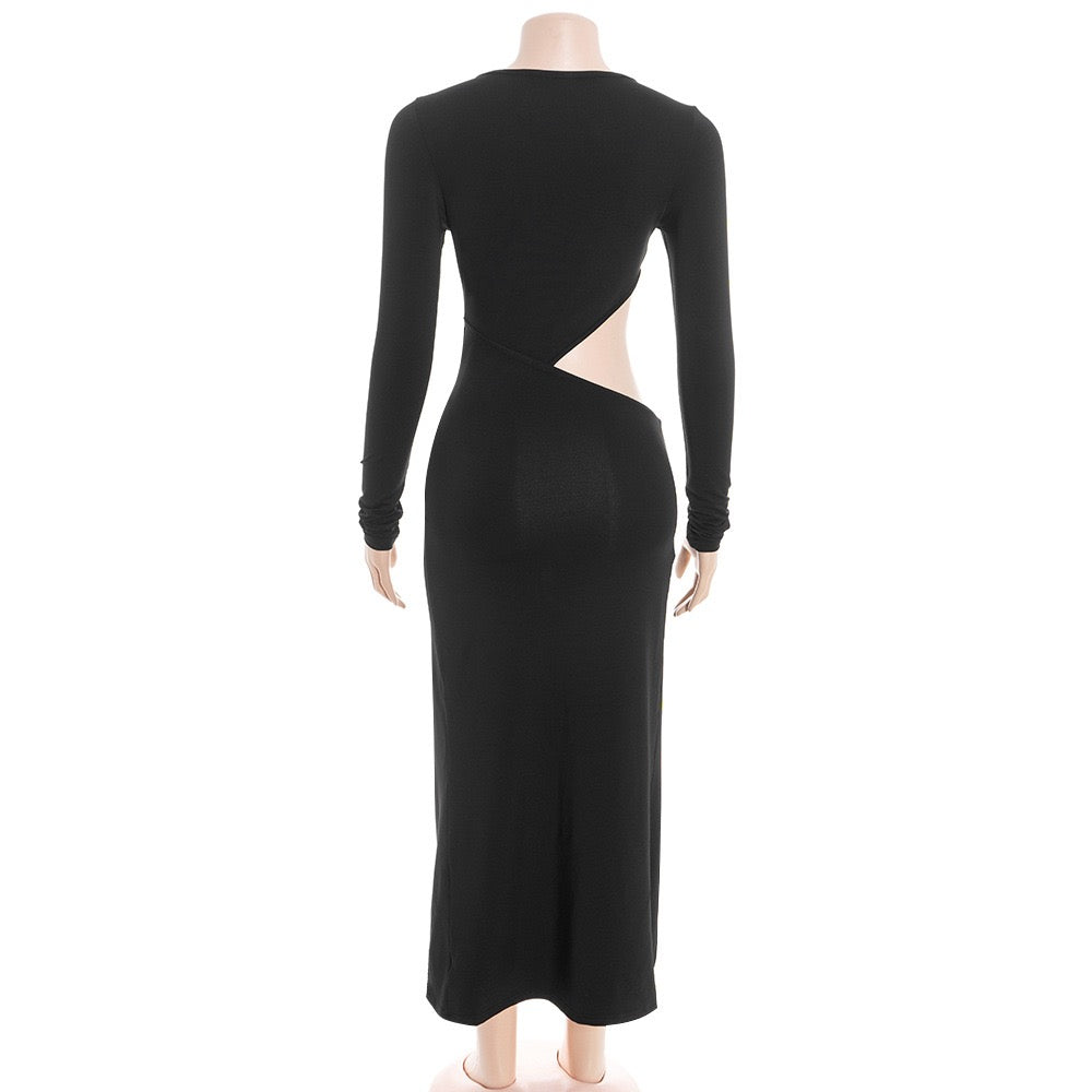 Maxi dress with short front design and opening - Philly