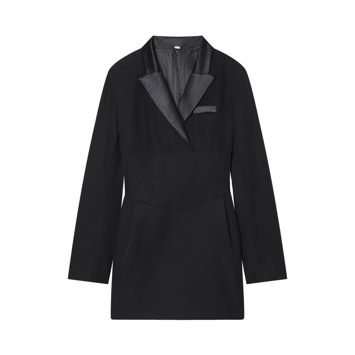 Tailored mini dress with tie at the back for fastening at the waist - MARIOLA