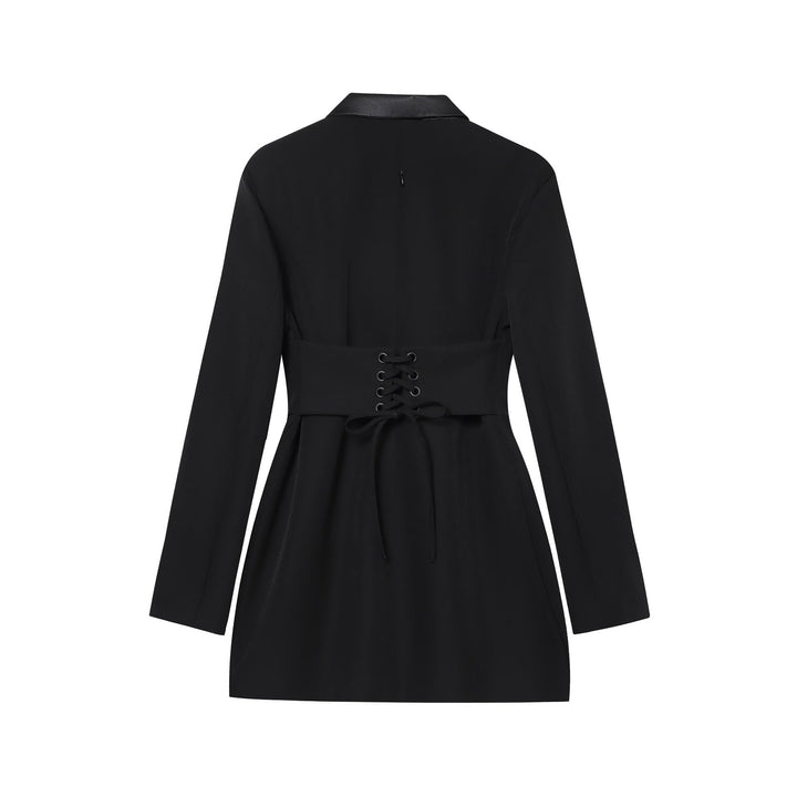 Tailored mini dress with tie at the back for fastening at the waist - MARIOLA