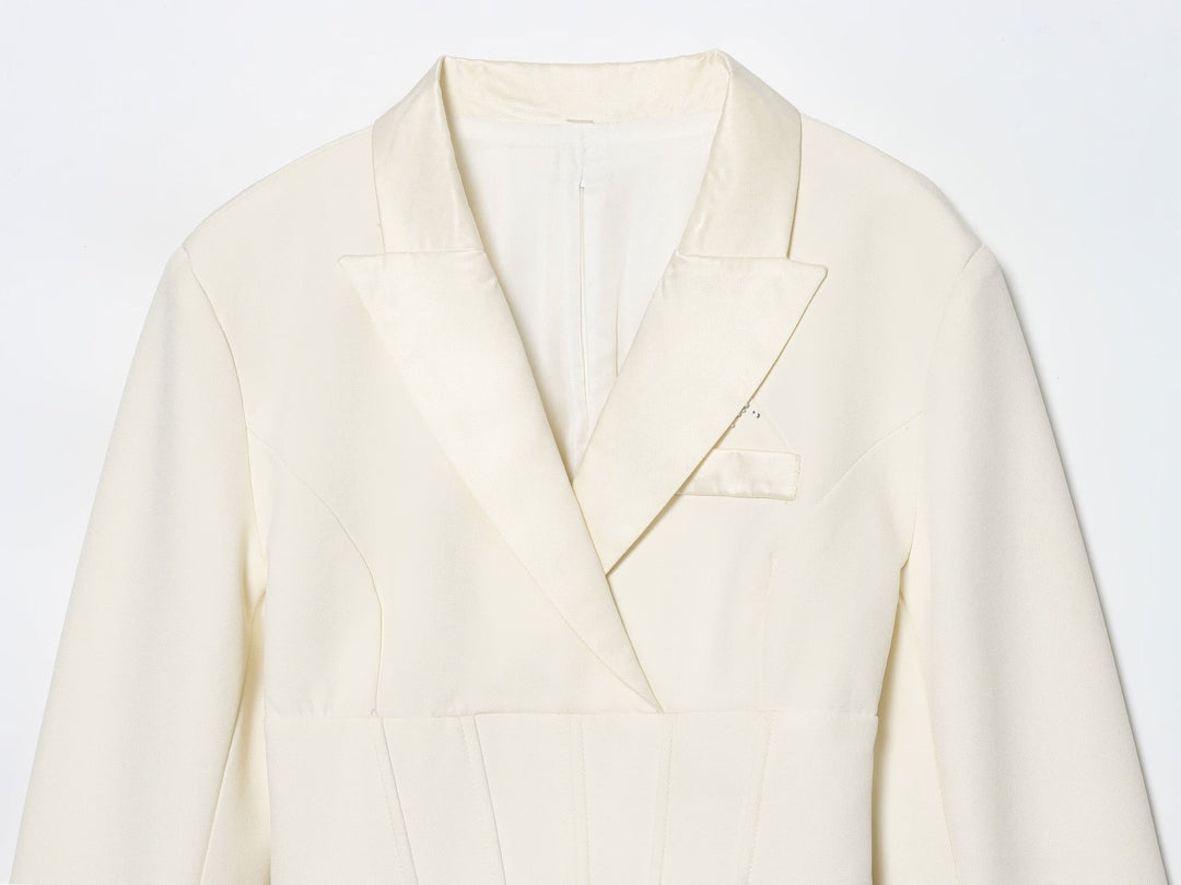 Tailored mini dress with tie at the back for fastening at the waist - MARIOLA