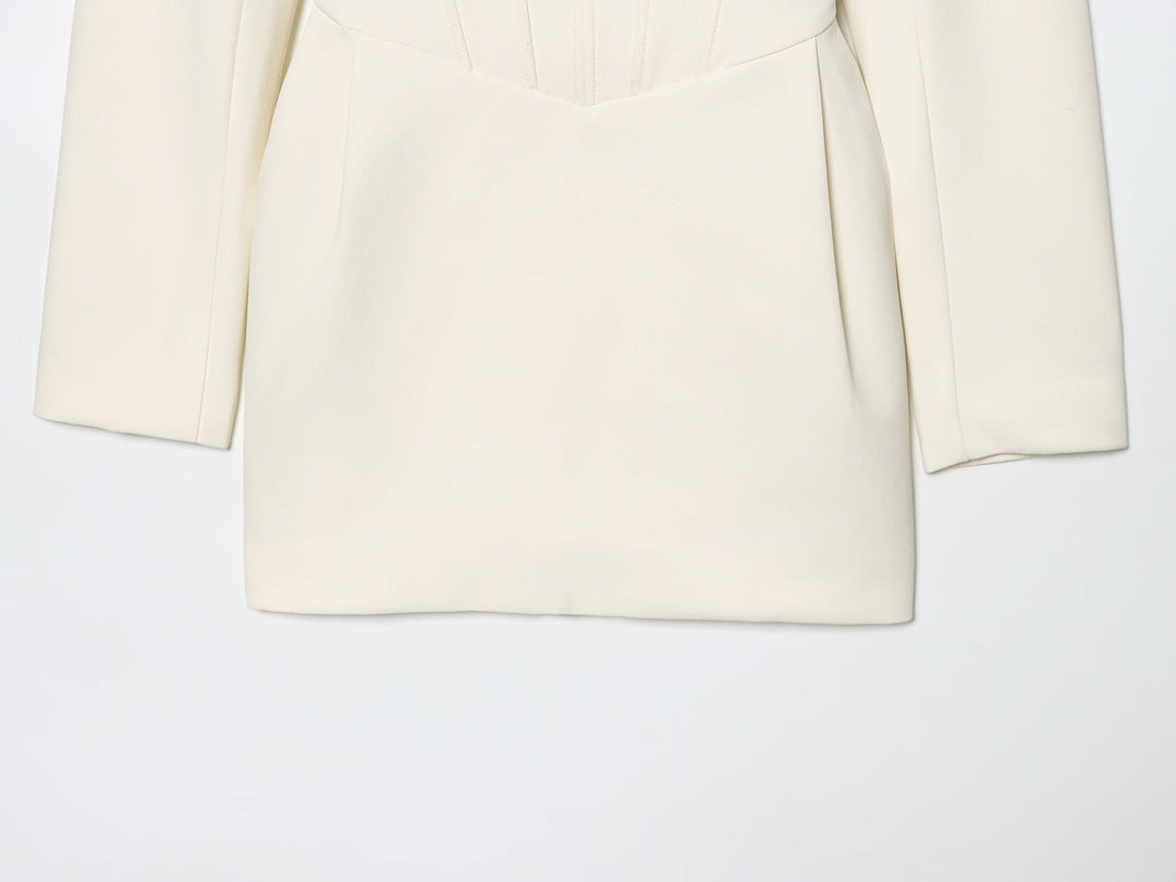 Tailored mini dress with tie at the back for fastening at the waist - MARIOLA