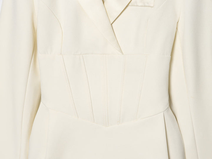 Tailored mini dress with tie at the back for fastening at the waist - MARIOLA