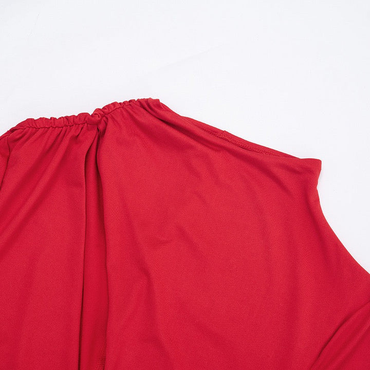 Maxi dress with a gathered design and a buckle decoration - LUCI