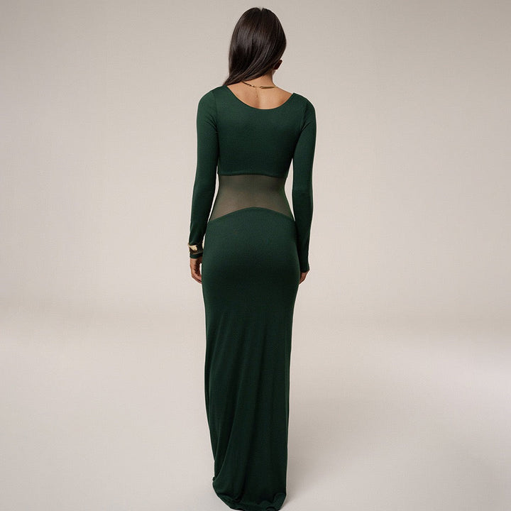 Elegant maxi dress in mesh design - LILI