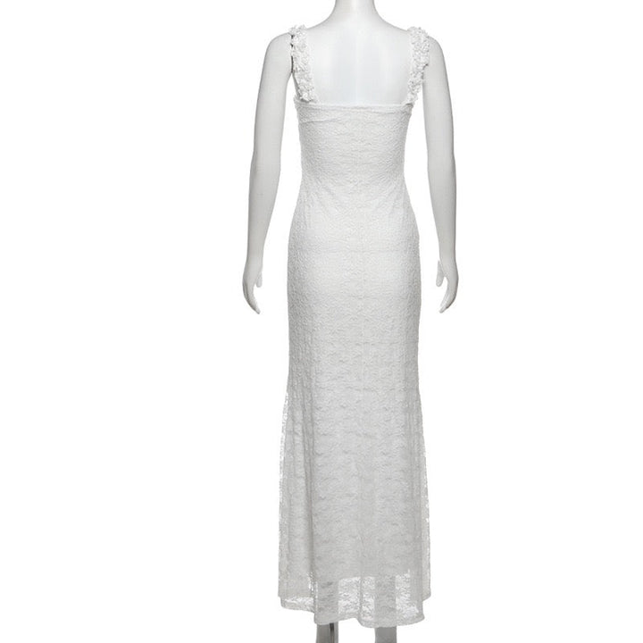 Off-the-shoulder maxi dress with a lace design - LINI