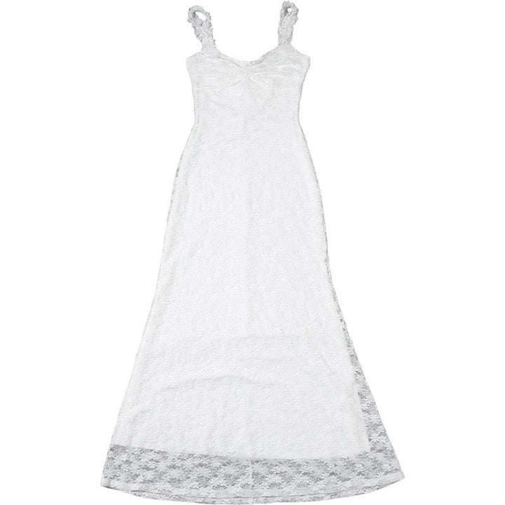 Off-the-shoulder maxi dress with a lace design - LINI