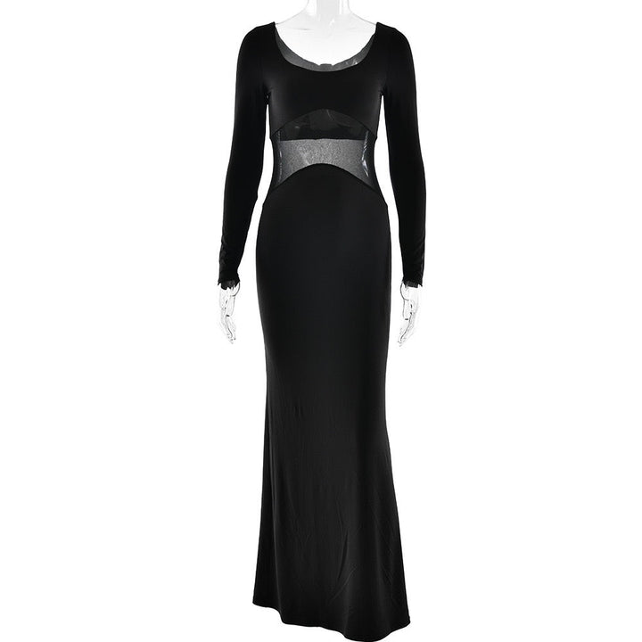 Elegant maxi dress in mesh design - LILI