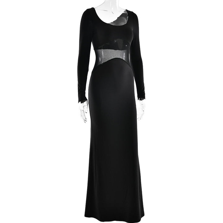 Elegant maxi dress in mesh design - LILI